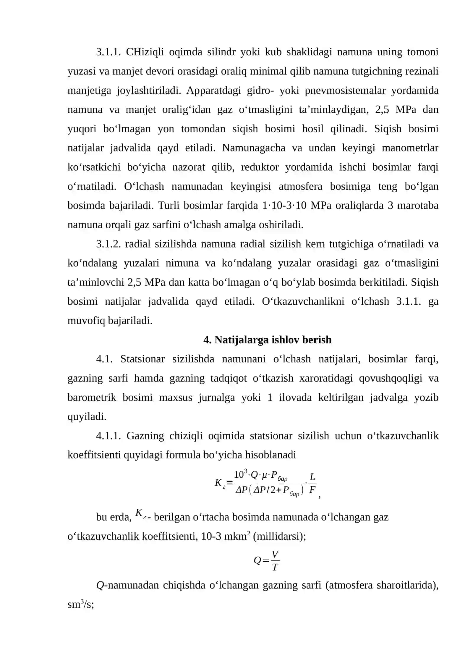 statsionar sizilish gaz oʻtkazuvchanlik 3