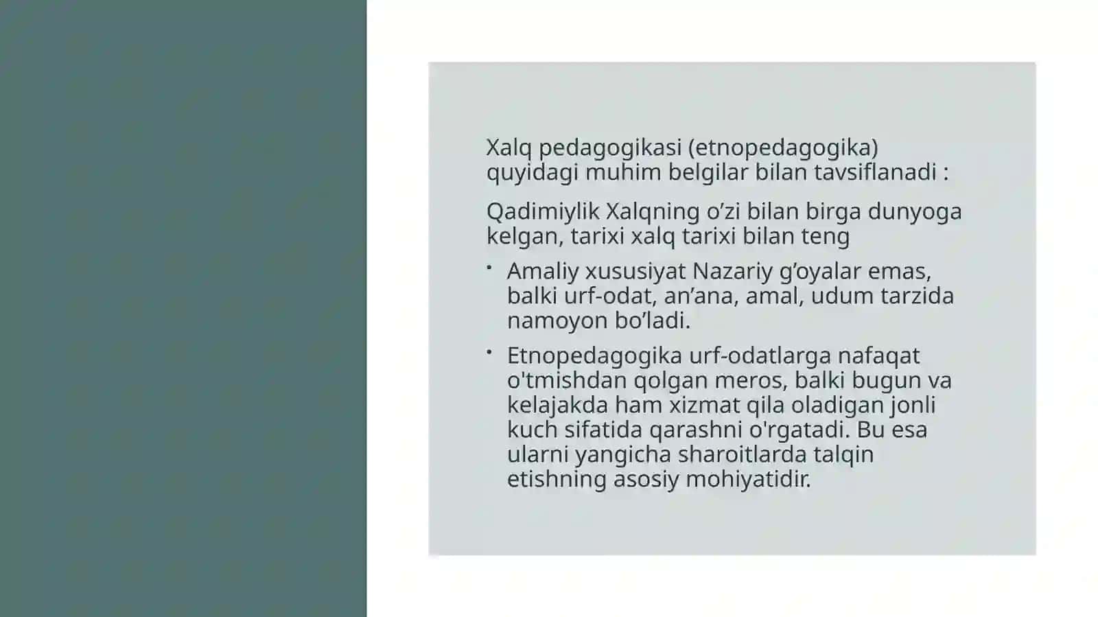 Etnopedagogikaurf-odatlarning yangicha sharoitlarini talqini sifatida 3