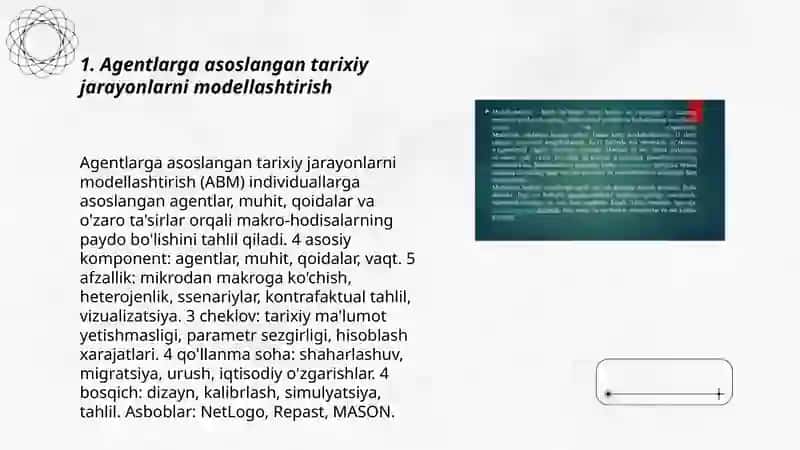Agentlarga asoslangan tarixiy jarayonlarni modellashtirish 3