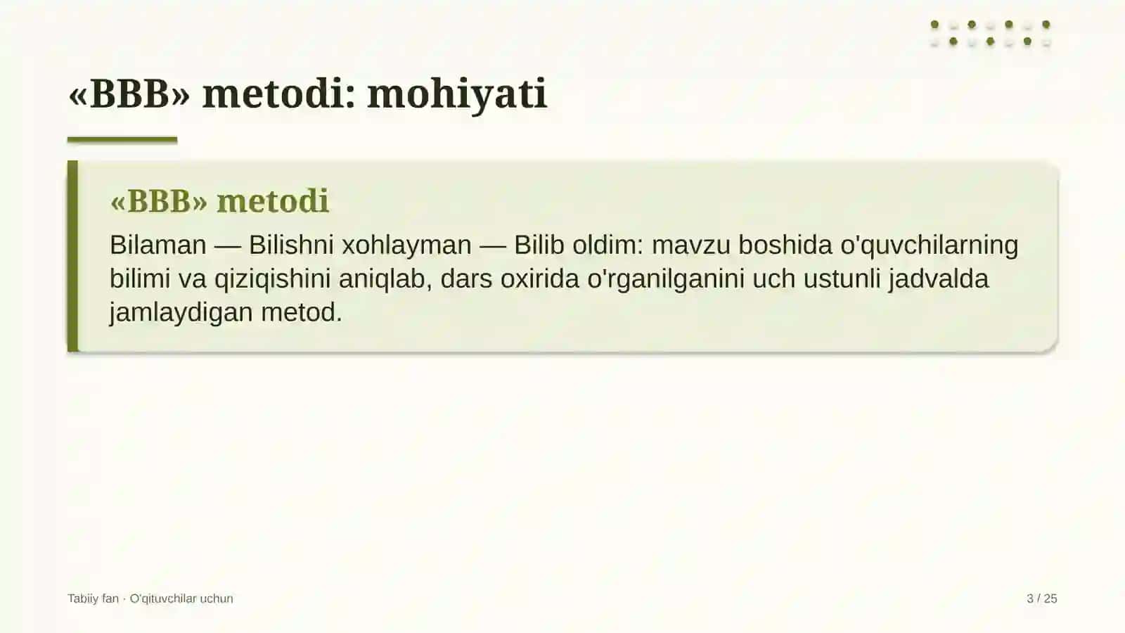 tabiiy fan darslarida bbb metodidan foydalanish 4641 3