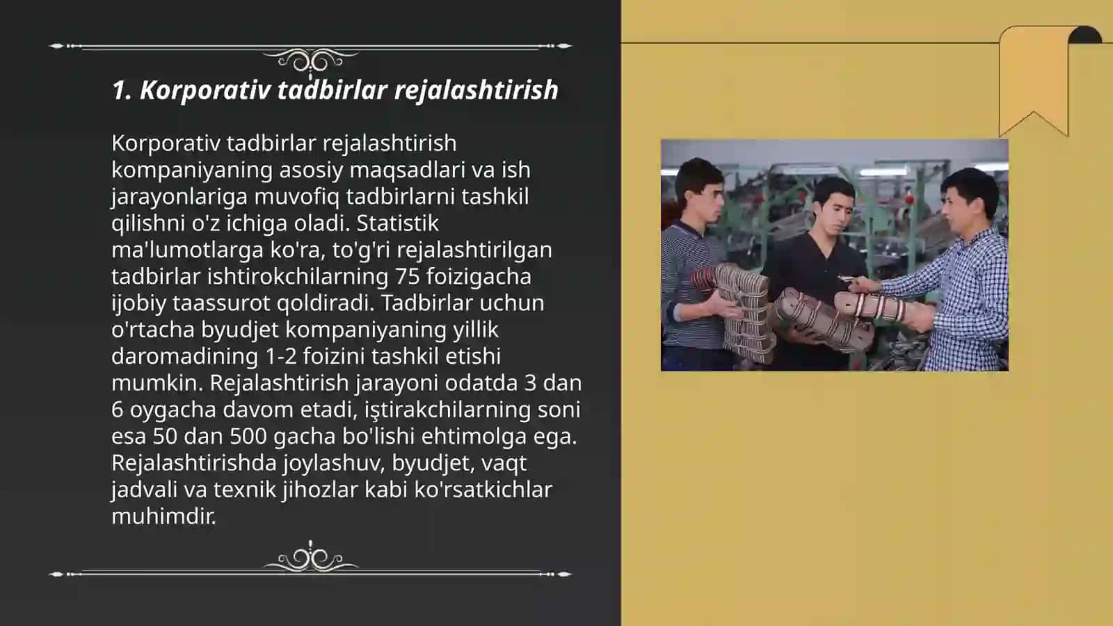 Korporativ tadbirlar va ularni tashkil etish 3