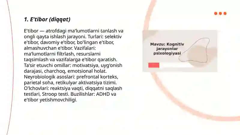 Kognitiv jarayon 3