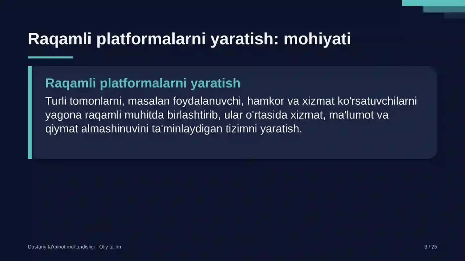 Yetkazib berish xizmatlarida raqamli platformalarni yaratish 3