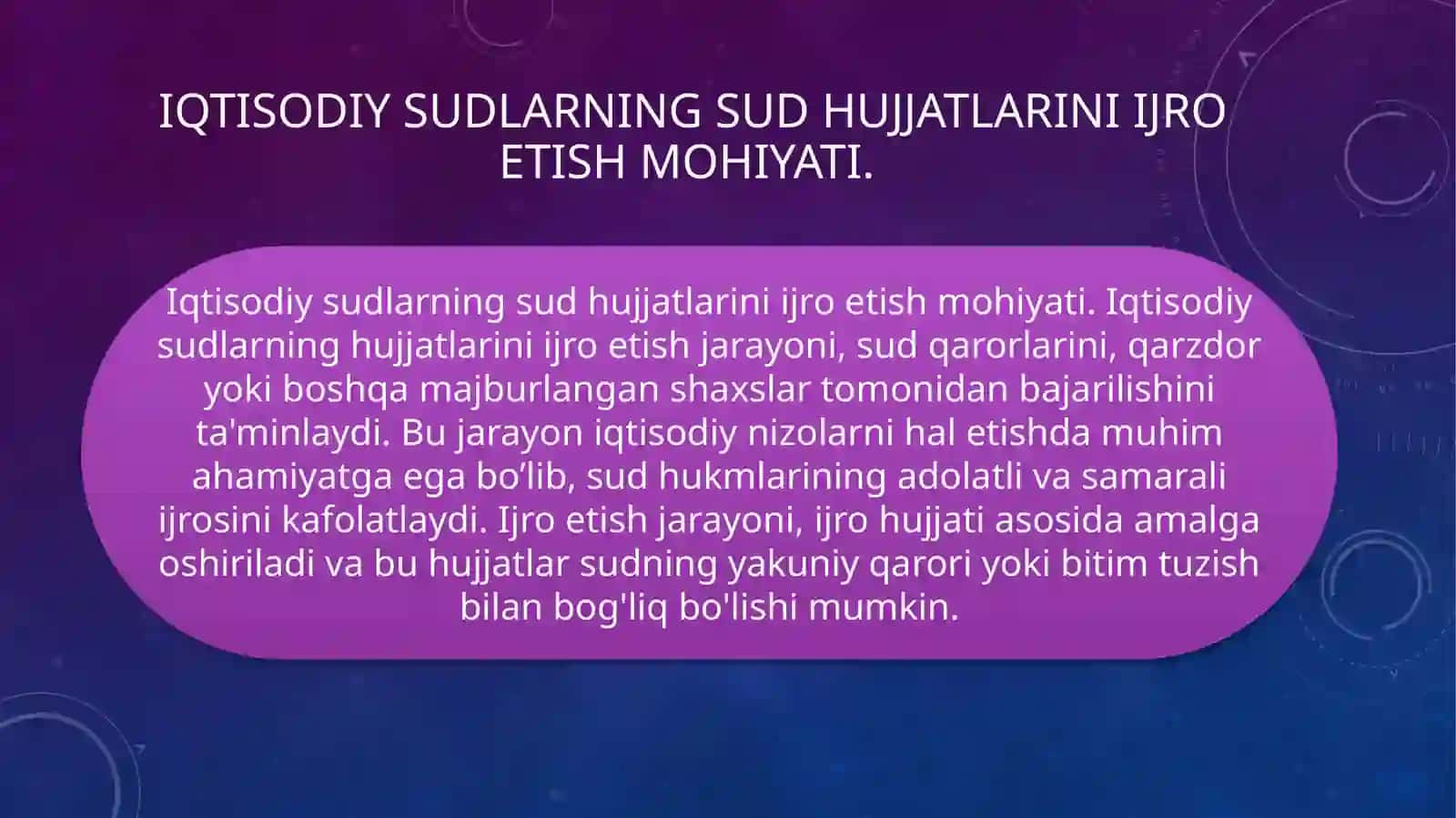 Iqtisodiy sudlarning sud hujjatlarini ijro etish xususiyatlari 3
