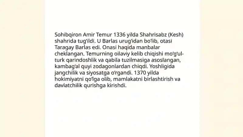 Sohibqiron Amir Temur 3
