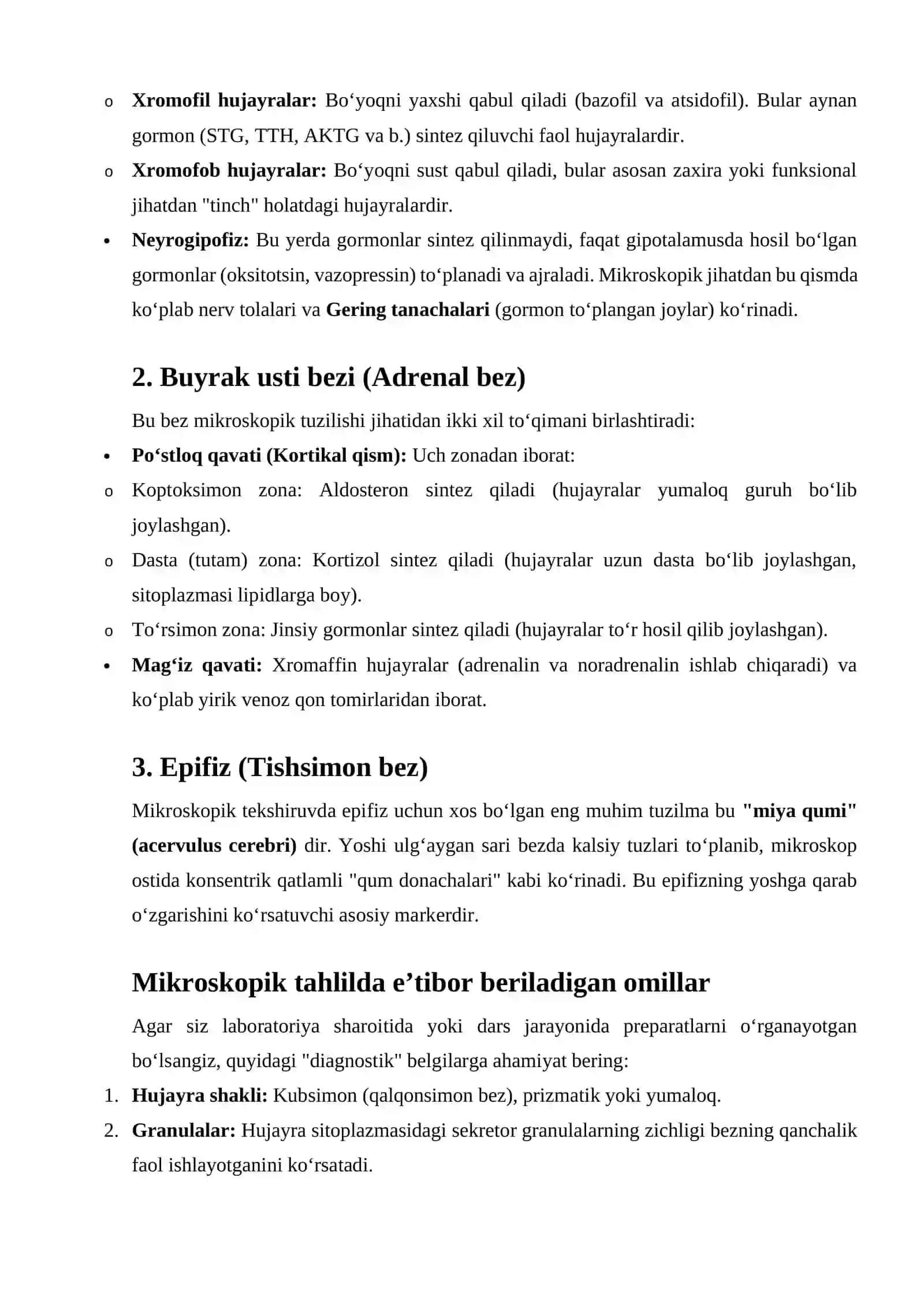 Ichki sekretsiya bezlari mikraskopik tuzilishini o'rganish 3