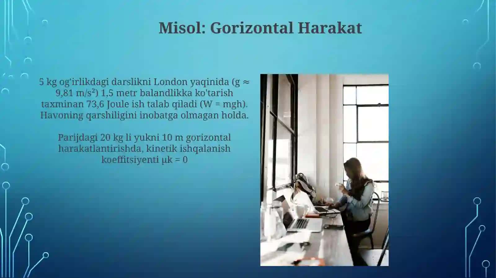 Jismniko‘tarishdavashumasofagagorizantalko‘chirishdabajarilganishnihisoblash 3