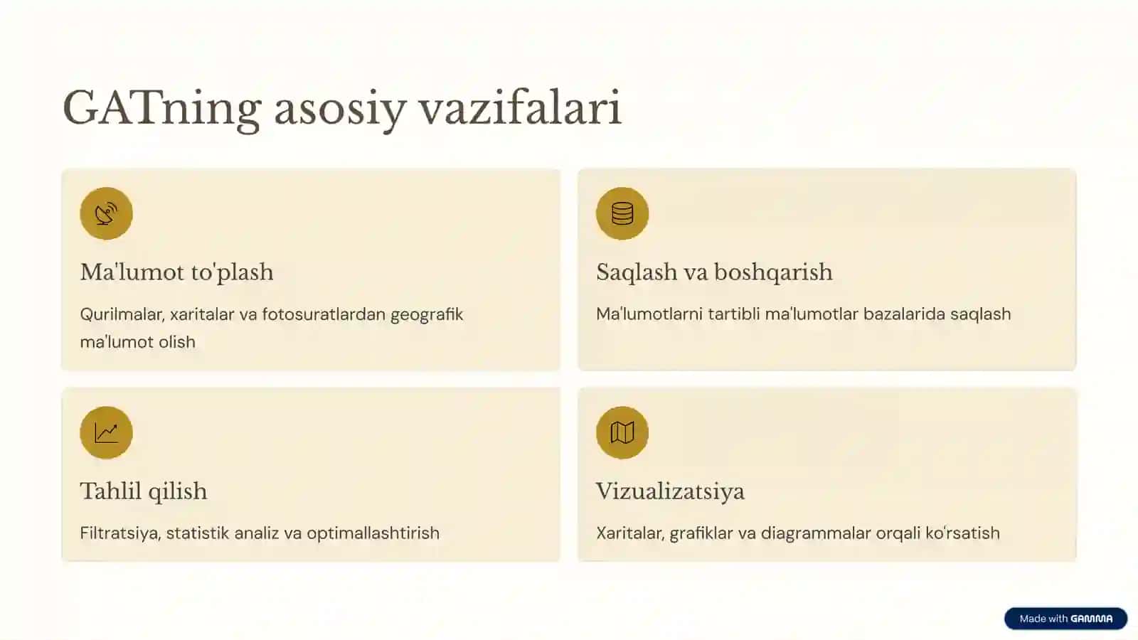 Geoaxborot tizimi (GAT) va Geoaxborot texnologiyalari (GATex) 3