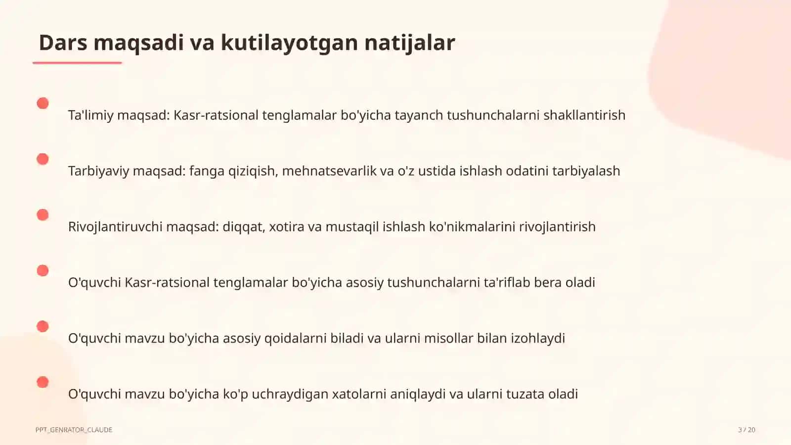Kasr-ratsional tenglamalar (8-sinf) 3