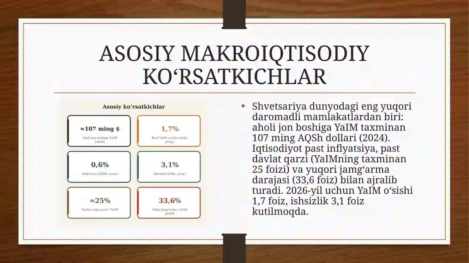 Shvetsariya davlati iqtisodiy ko‘rsatkichlari 3