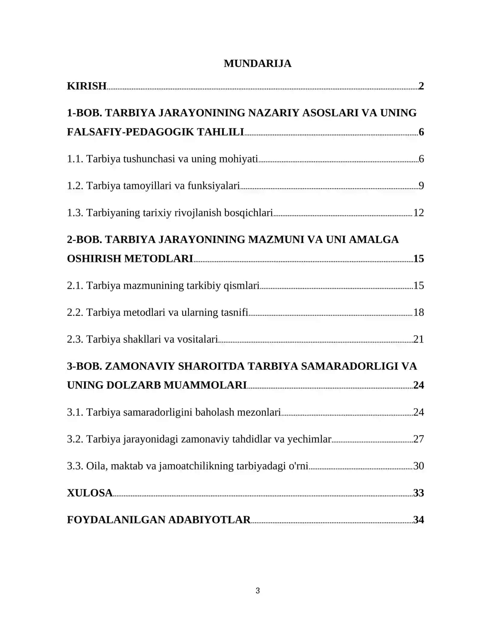 UMUMUIY PEDAGOGIKA FANIDAN TAYYORLAGAN KURS ISHI 3
