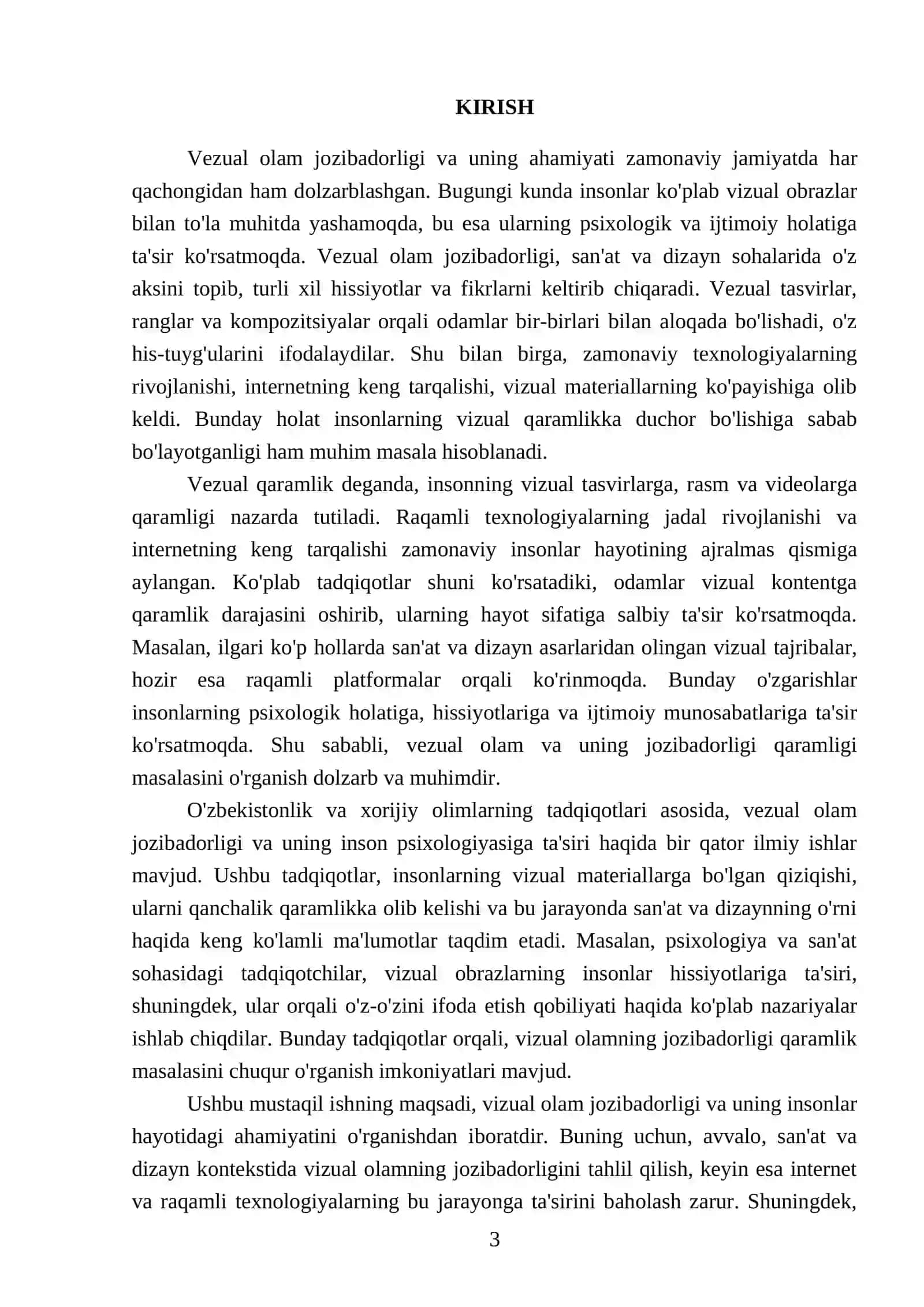 Vezual olam jozibadorligi qaramlik 3