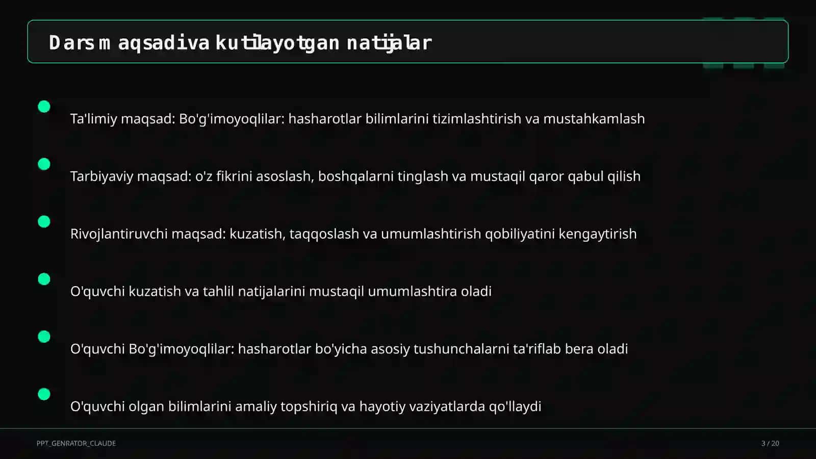 Bo'g'imoyoqlilar: hasharotlar (7-sinf) 3