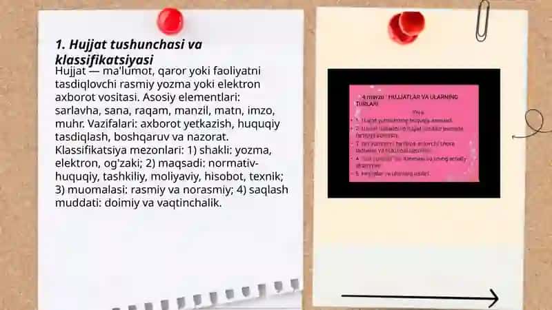 Hujjat turlari va ish yuritish asoslari 3