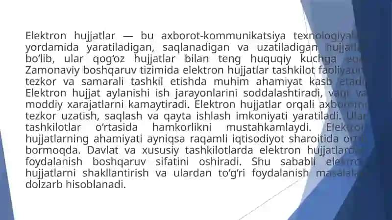 Elektron hujjatlar va ularni shakllantirish 3