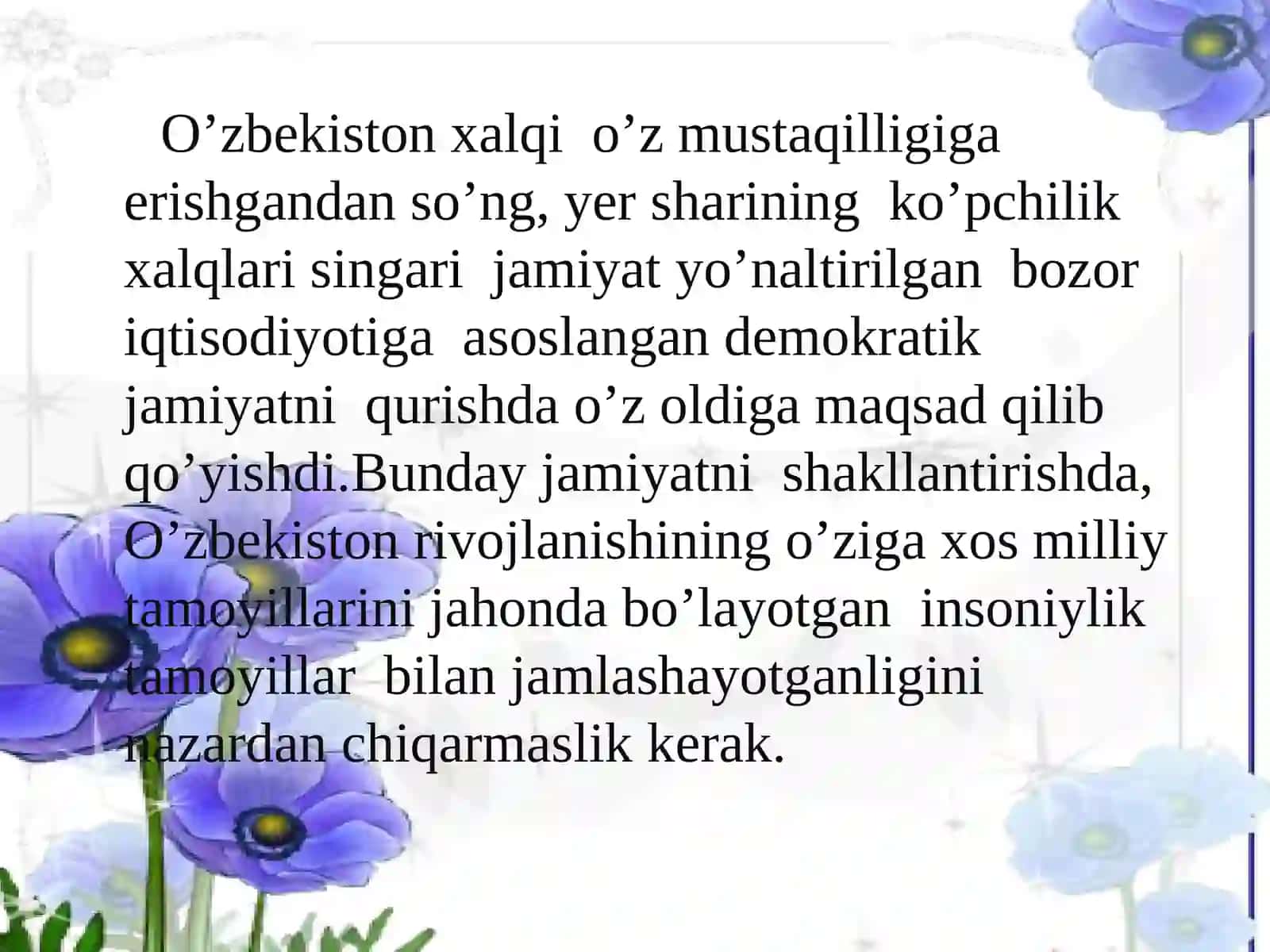 O’zbekistonda demokratik jamiyat qurishning milliy, umuminsoniy tamoyillari va qadriyatlari 3