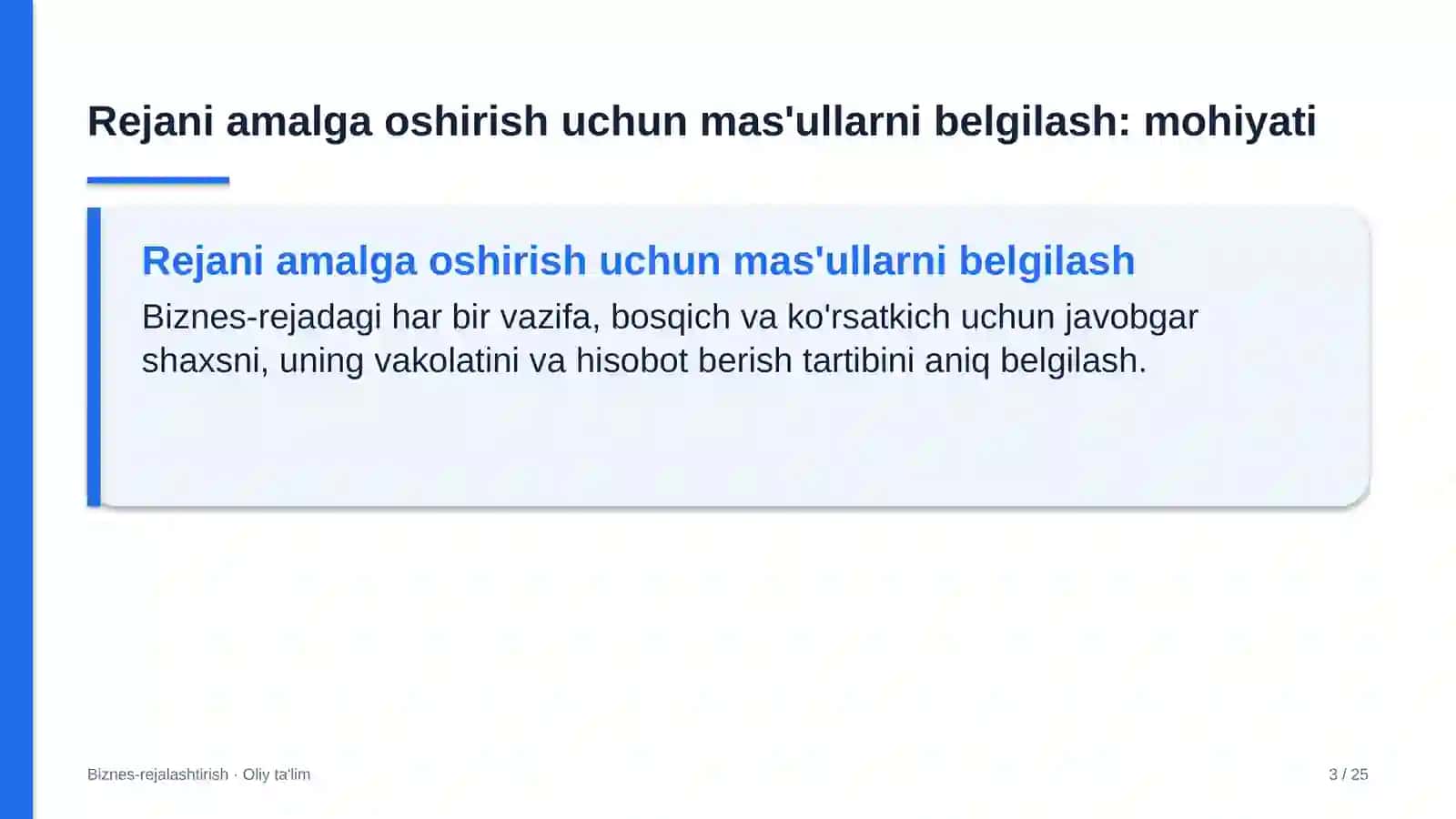 milliy terma jamoalarda rejani amalga oshirish uchun mas'ullarni belgilash 8100 3
