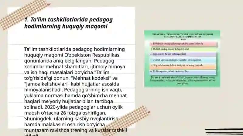 Ta'lim tashkilotlari pedagog hodimlarning huquqiy maqomi 3