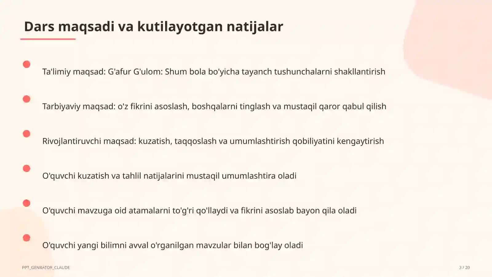 G'afur G'ulom: Shum bola (5-sinf) 3