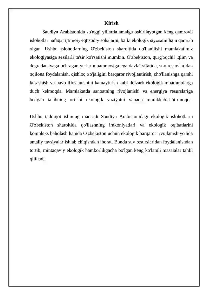 Saudiya Arabistoni islohotlari: O'zbekiston ekologiyasiga ta'siri 3
