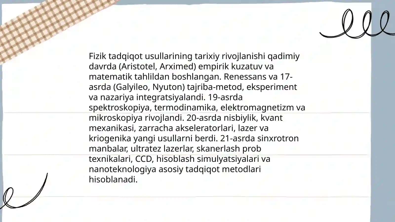Fizikaviy tadqiqot usullarining rivojlanishi 3