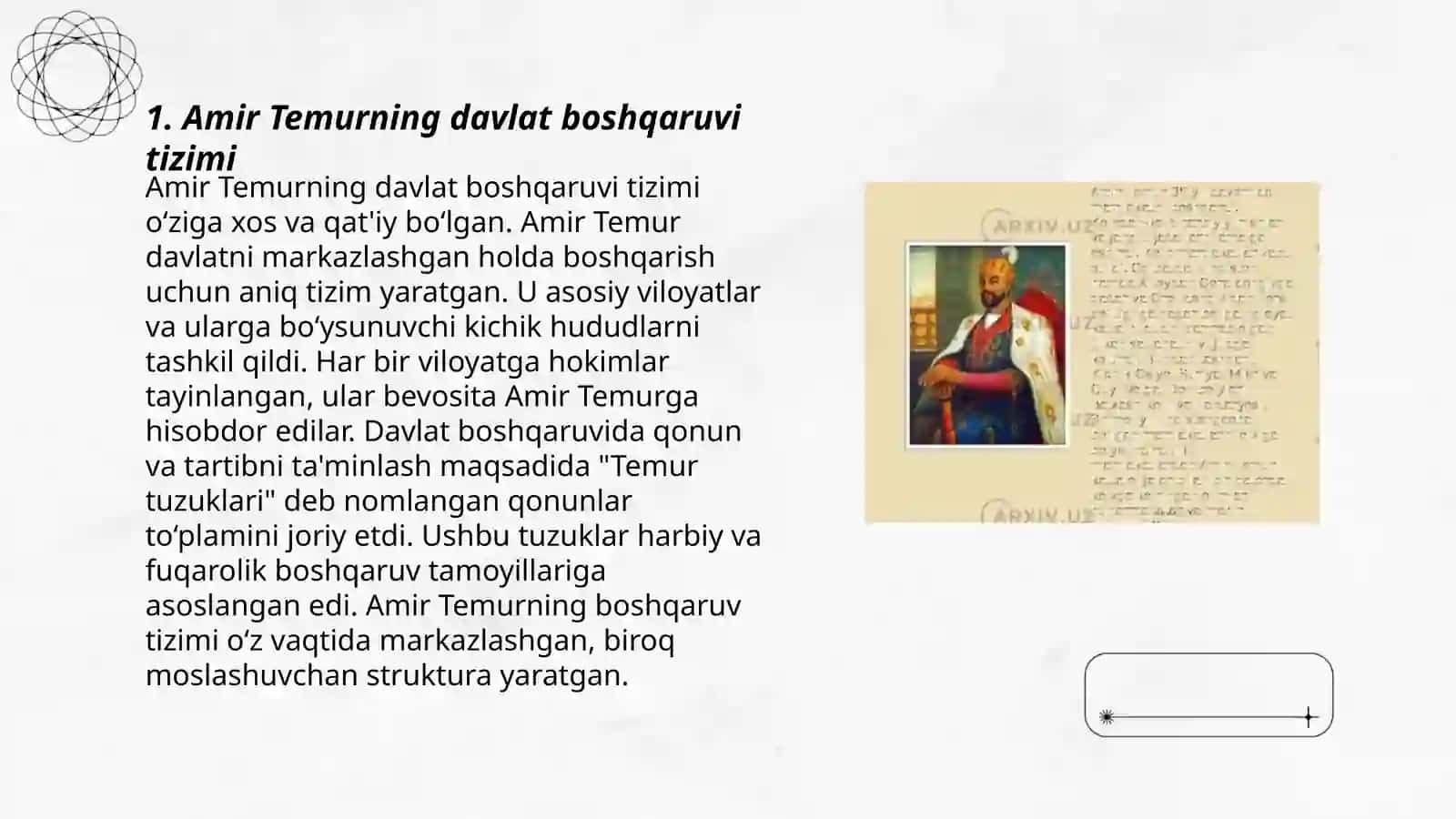 Amir Temurning davlat boshqaruvi tizimi 3