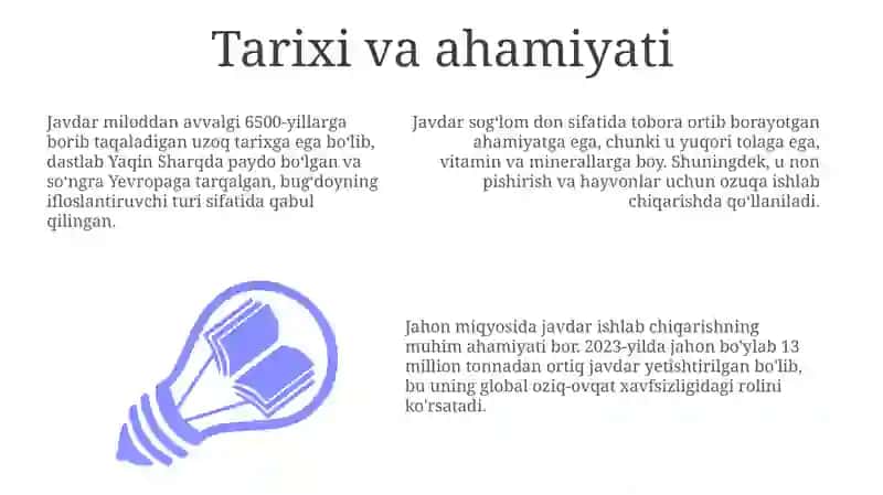 Javdar yetishtirish texnologiyasi 3