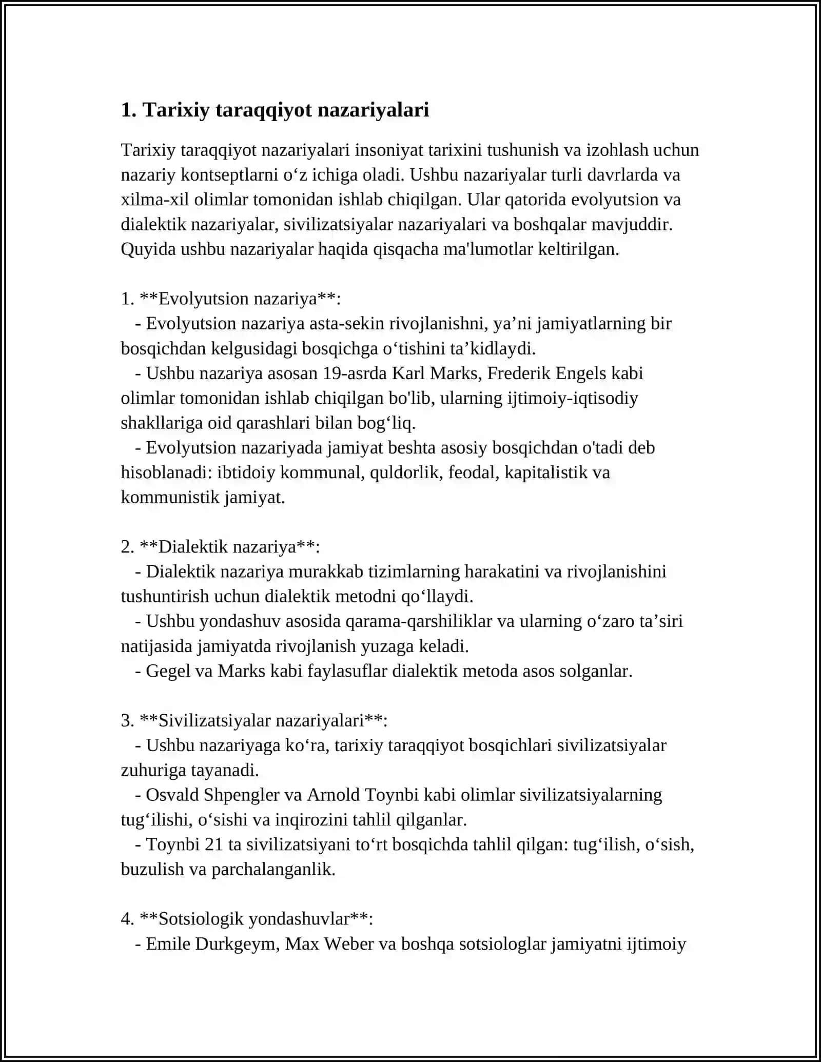 JAMIYAT TARAQQIYOTIDA TARIXNING MAZMUNI,YO'NALISHLARI VA KONSEPSIYALARI 3