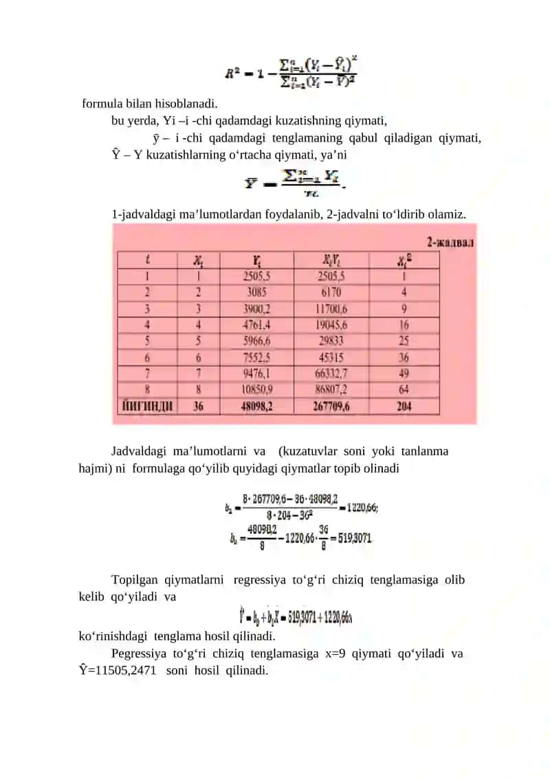 EKONOMETRIK MODELLAR YORDAMIDA SOLIQ TUSHUMLARINI PROGNOZ QILISH 3