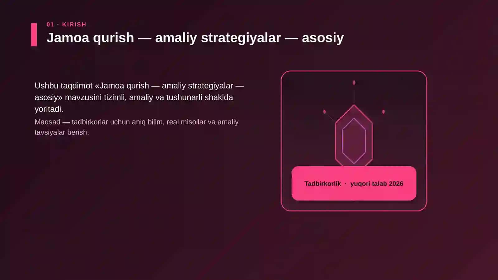 Jamoa qurish — amaliy strategiyalar — asosiy 3