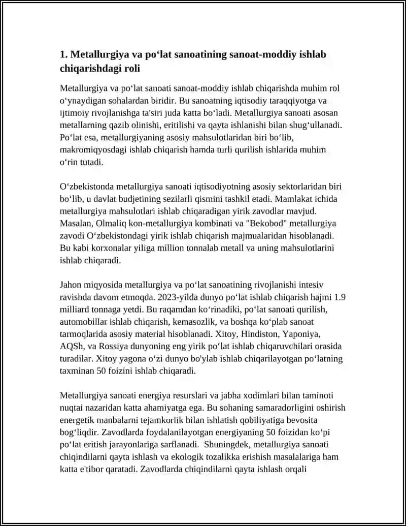 SANOAT-MODDIY ISHLAB CHIQARISHNING ENG YIRIK YETAKCHI TARMOGI 3