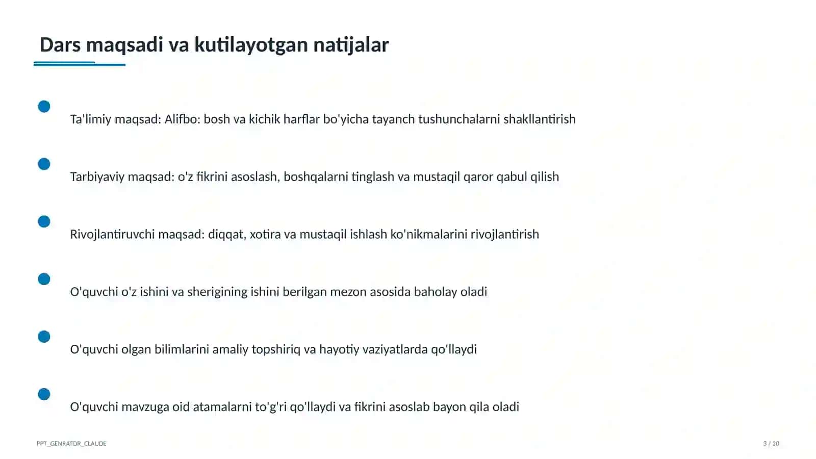 Alifbo: bosh va kichik harflar (1-sinf) 3