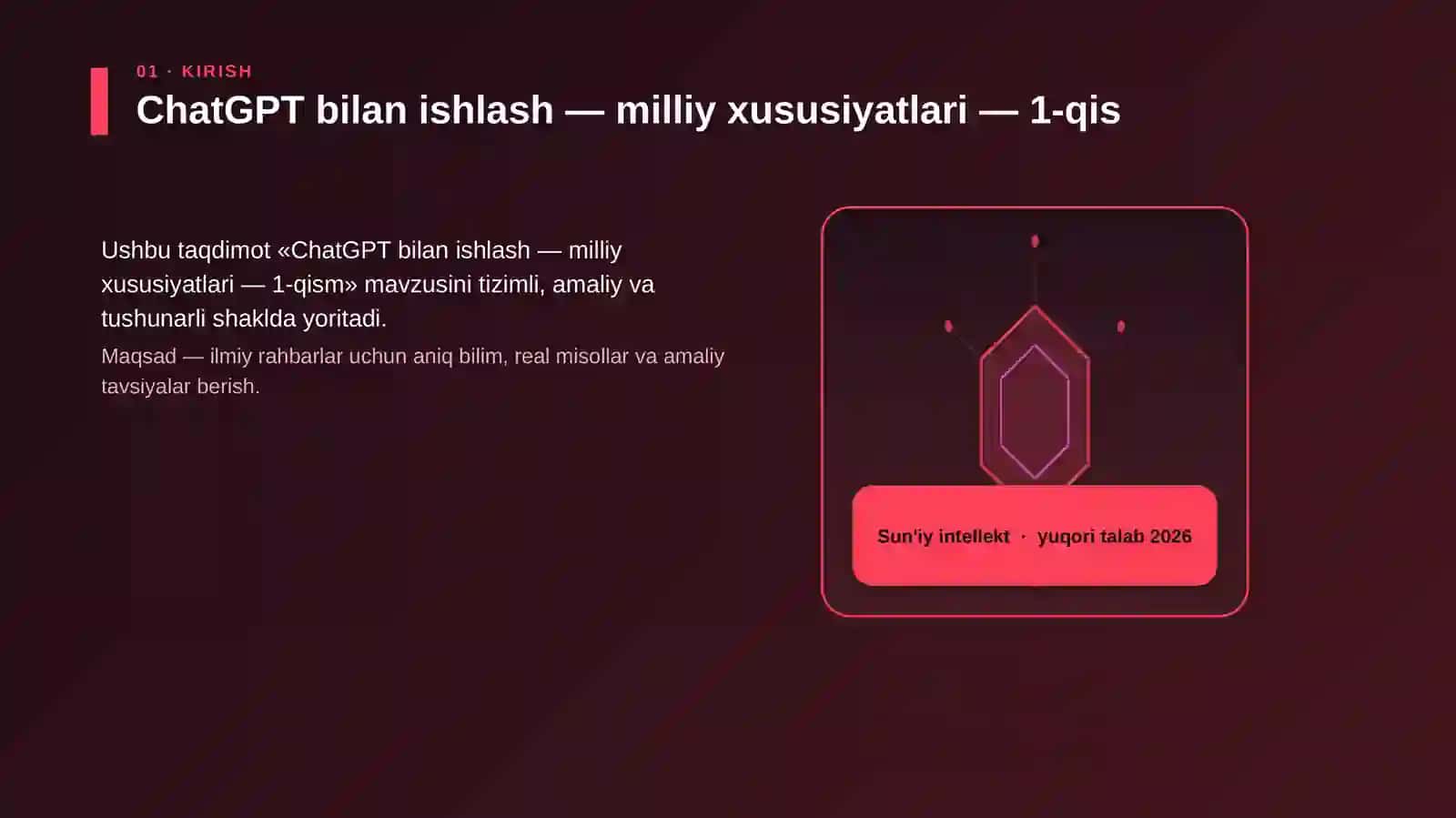 ChatGPT bilan ishlash — milliy xususiyatlari — 1-qism 3