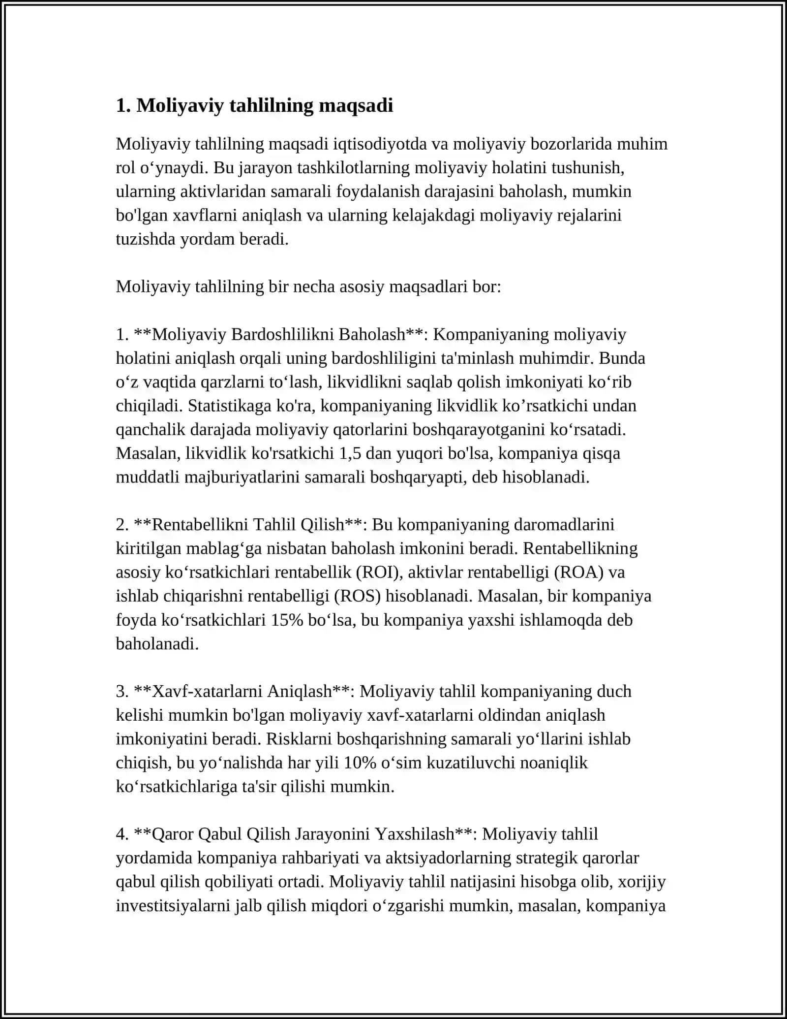 Moliyaviy tahlilni tashkil etish bosqichlari 3
