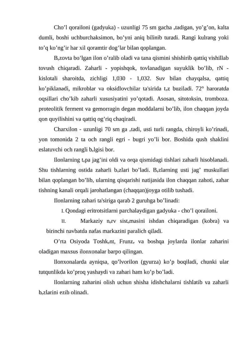 Ilon zaharlari 3