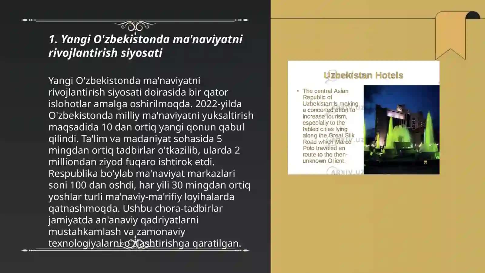 Yangi O'zbekistonda amalga oshirilayotgan ma'naviy o'zgarishlar 3