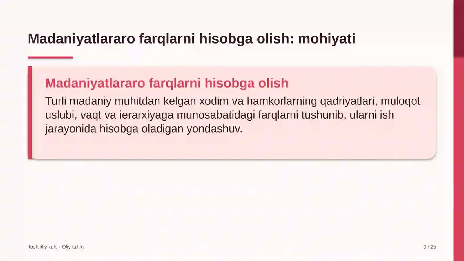 Davlat korxonalarida tashkiliy xulqda madaniyatlararo farqlarni hisobga olish 3