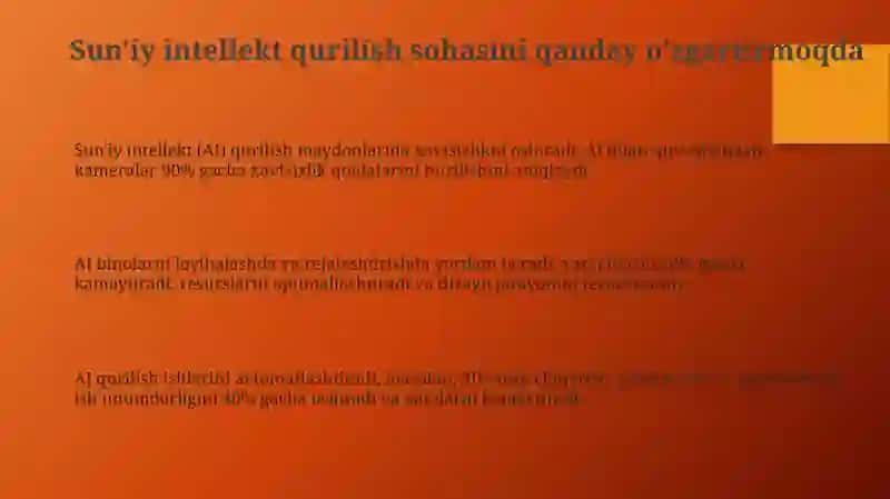 Sun'iy intellektning qurilish sohasi 3