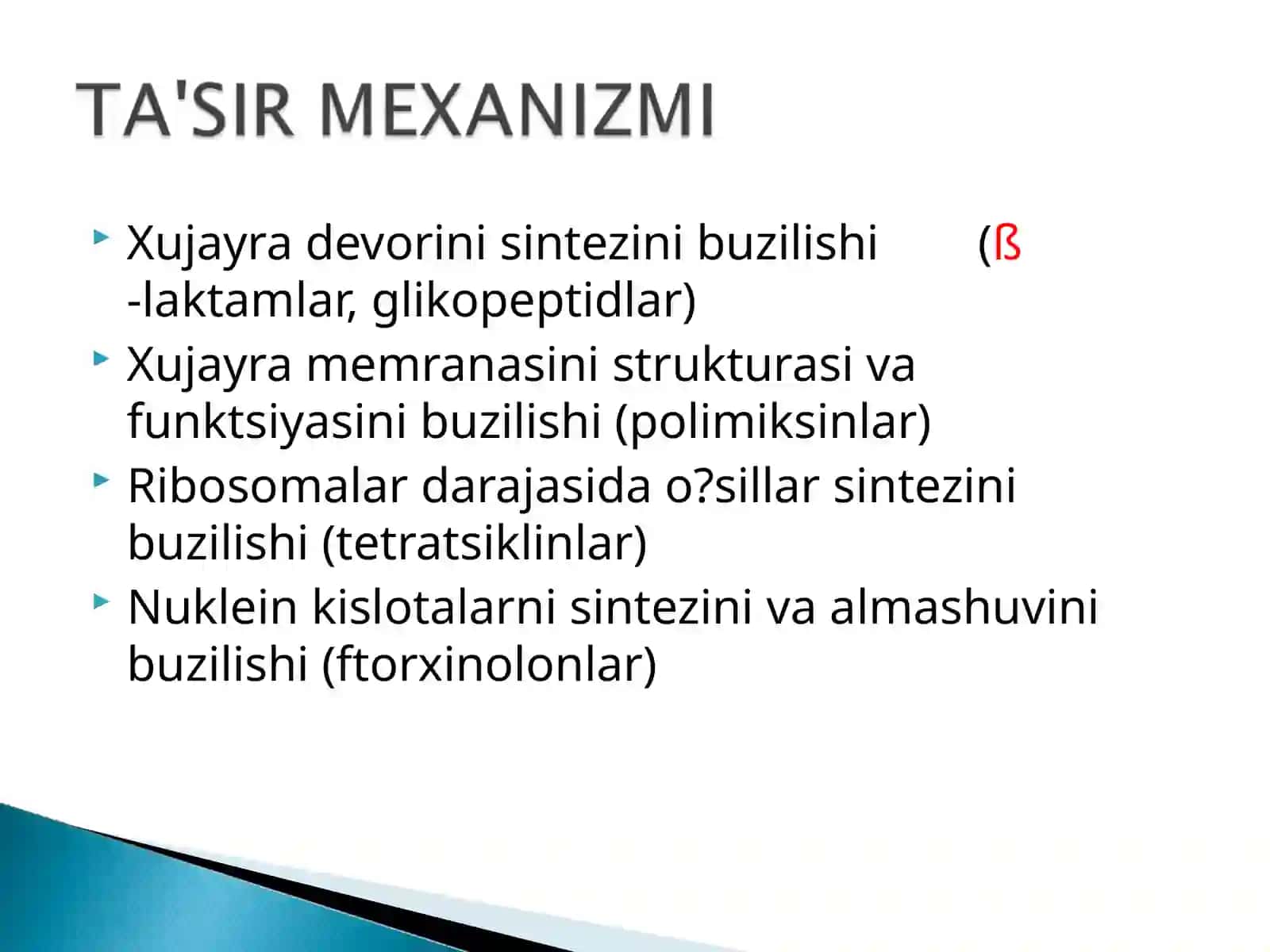 Antibakterial (Antibiotiklar, Yarimsintetik va Sintetik) 3