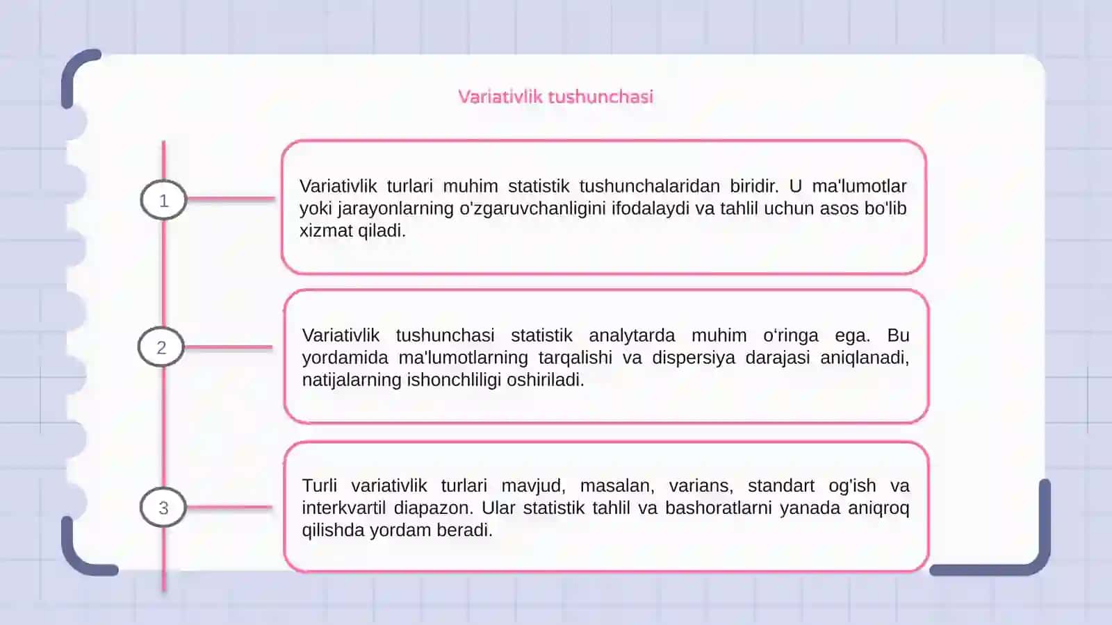 Variativlik turlari 3