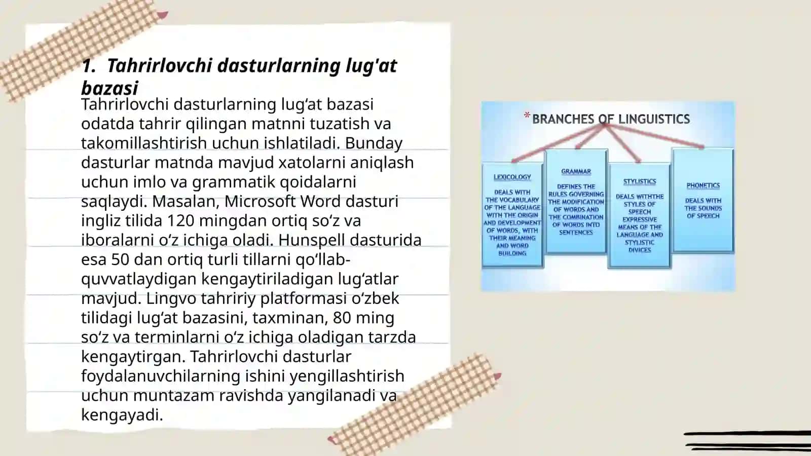 Tahrirlovchi dasturlarning lingvistik tamonoti 3