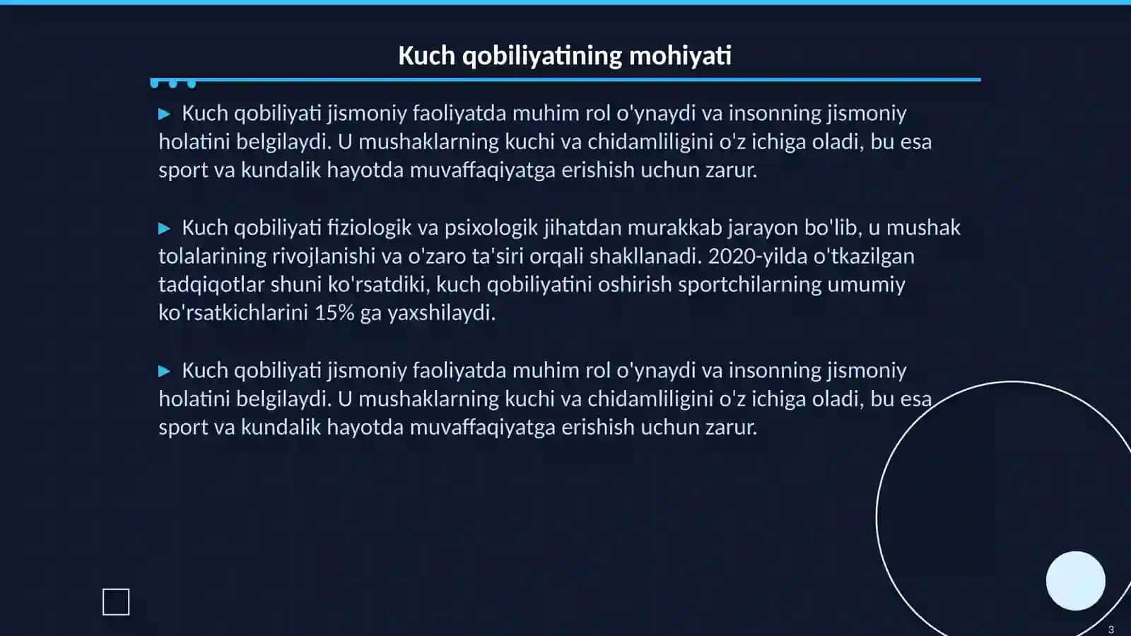 Kuch qobiliyatini tarbiyalash 3