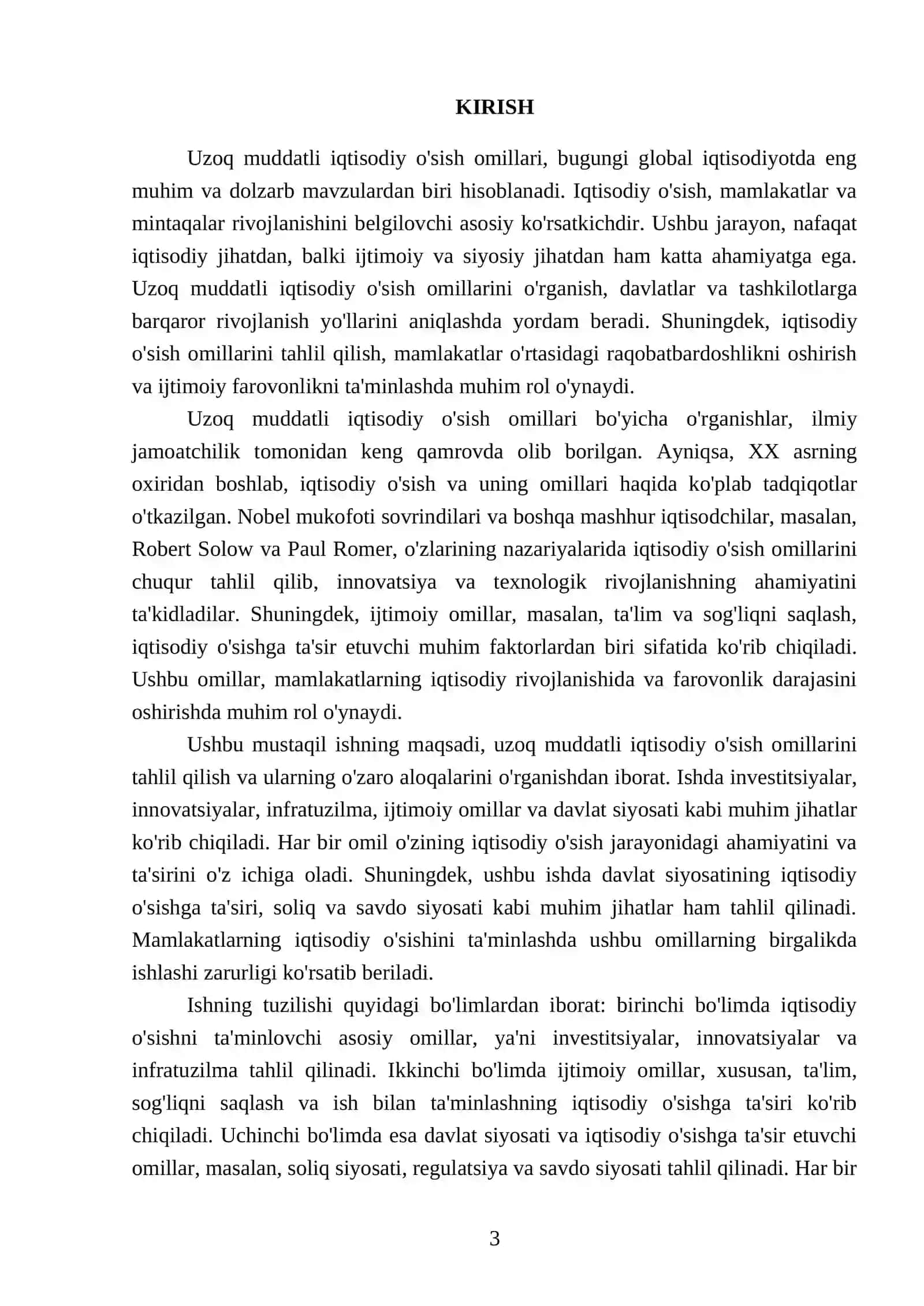 Uzoq muddatli iqtisodiy osish omillari 3