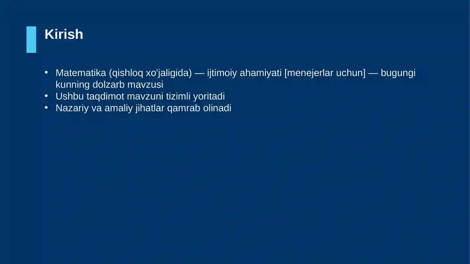 Matematika (qishloq xo'jaligida) — ijtimoiy ahamiyati [menejerlar uchun] 3