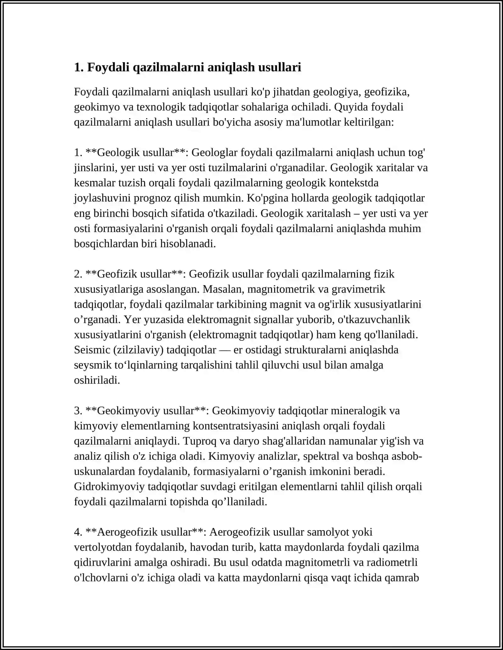 FOYDALI QAZILMALARNI YER OSTIDA ISHQORLAB QAZIB OLISH TOG'RISIDA UMUMIY MA'LUMOTLAR 3