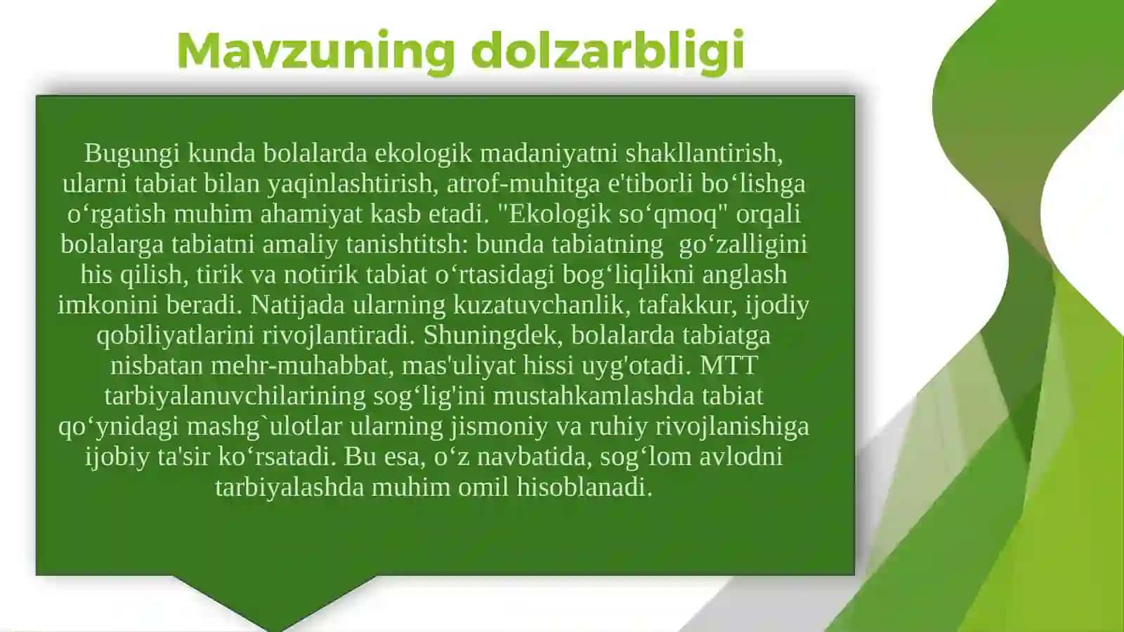 MTTta’limiyfaoliyatdarivojlantiruvchimuhitnitashkiletishda“Ekologikso‘qmoq”ningahamiyati 3