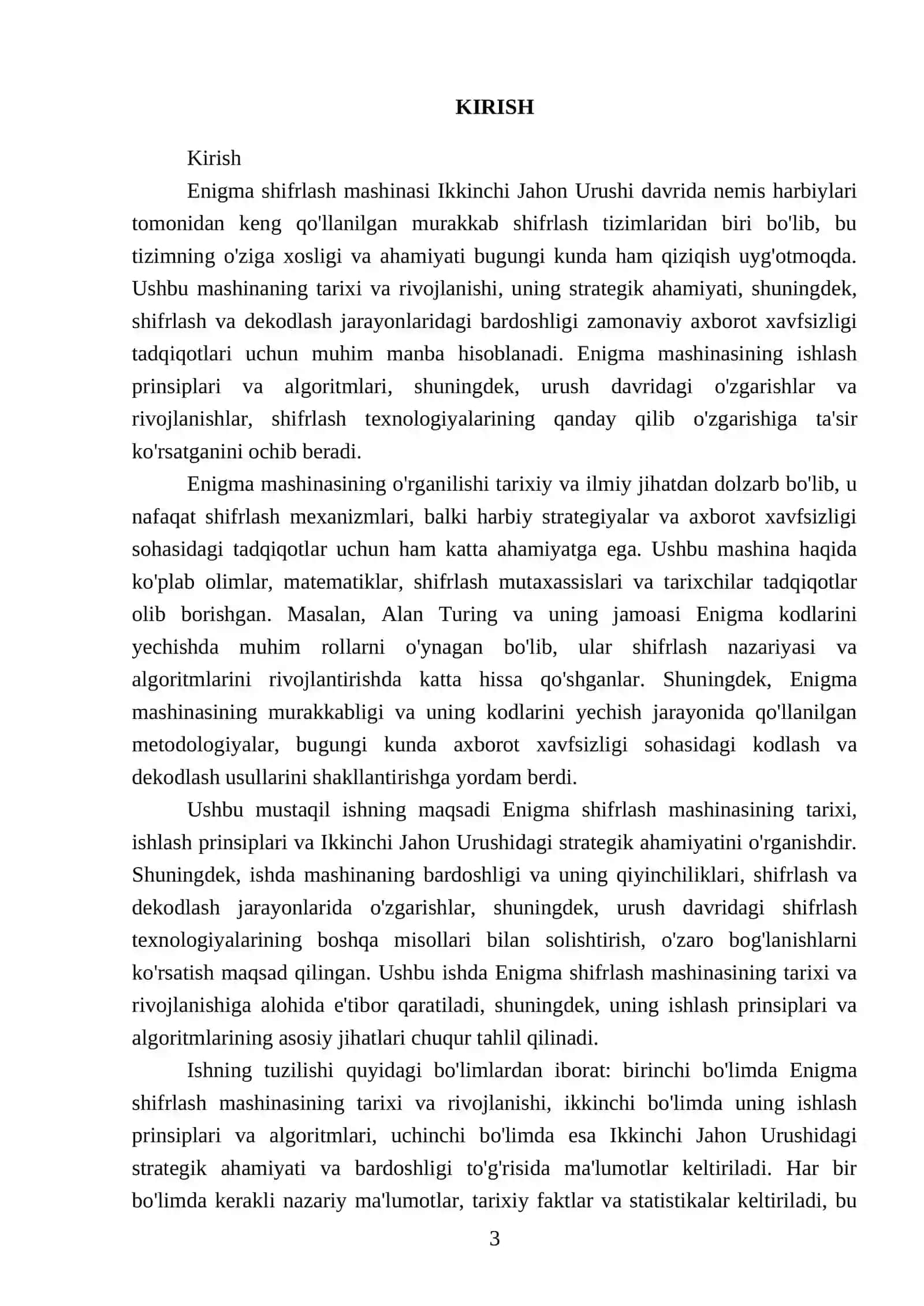Enigma shifrlash mashinasi va uning bardoshligi 3