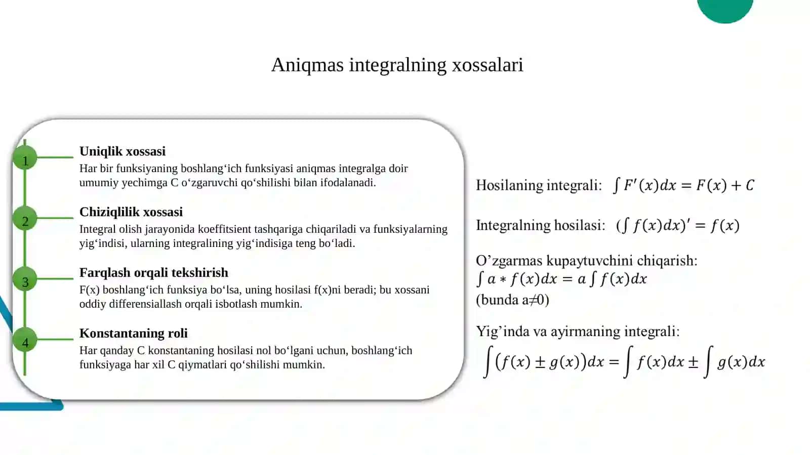 Boshlang‘ich funksiya va aniq mas integral 3