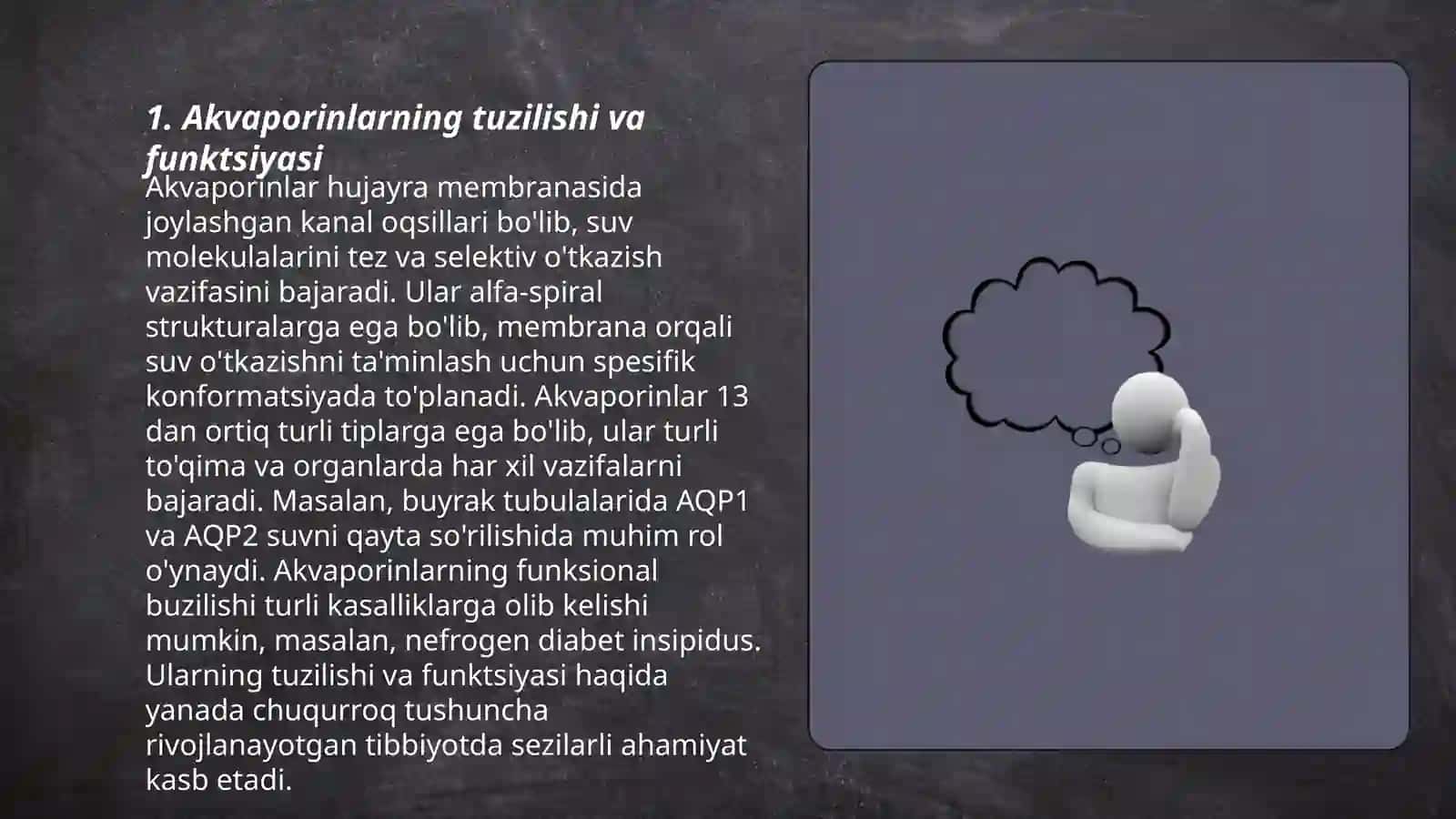 Buyraklardagi suv qaytarishda akvopirintlarni ro'li 3
