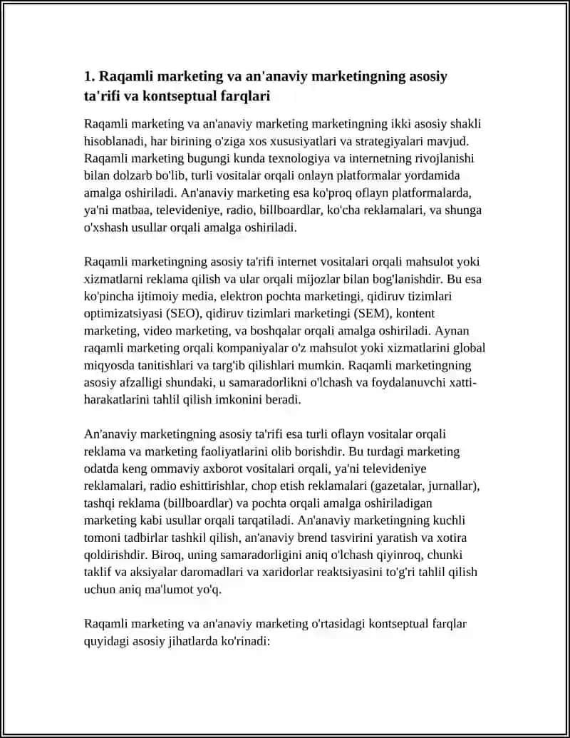 RAQAMLI MARKETINGNING ANA'NAVIY MARKETINGDAN FARQI 3